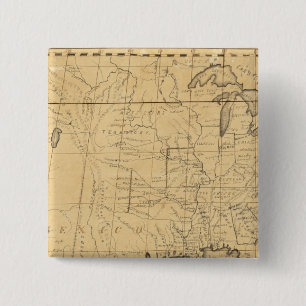 Bóton Quadrado 5.08cm Mapa Infantil dos Estados Unidos