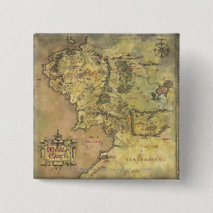 Bóton Quadrado 5.08cm Mapa médio da terra