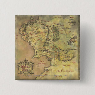 Bóton Quadrado 5.08cm Mapa MIDDLE EARTH™