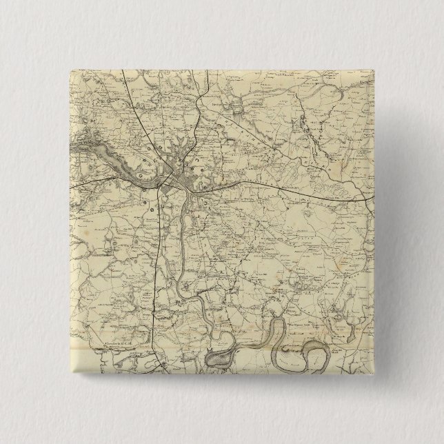 Bóton Quadrado 5.08cm Mapa Militar dos Estados Unidos (Frente)