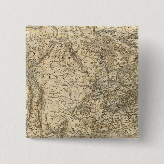 Bóton Quadrado 5.08cm Mapa Norte-Americano (Frente)