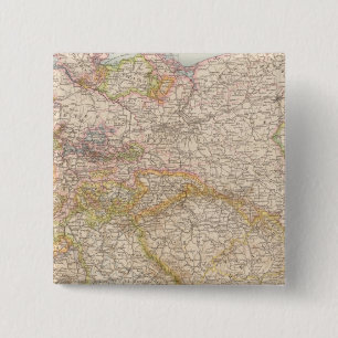 Bóton Quadrado 5.08cm Mapa político da Alemanha