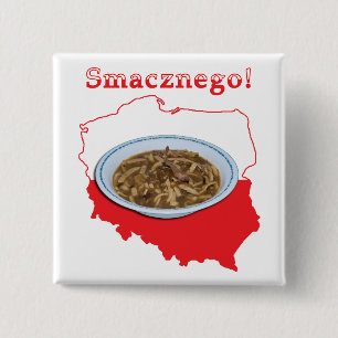 Bóton Quadrado 5.08cm Mapa Polonês de Czarnecki Smacznego