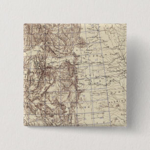 Bóton Quadrado 5.08cm Mapa Topográfico do Rio Mississippi