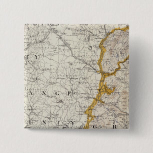 Bóton Quadrado 5.08cm Mapa Topográfico e Glacial de New Hampshire 2