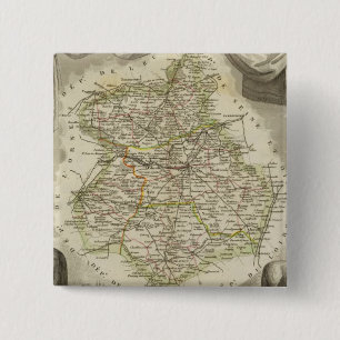 Bóton Quadrado 5.08cm Mapas de ilustração
