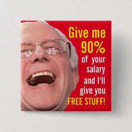 Bóton Quadrado 5.08cm Máquinas de lixar socialistas de Bernie - imposto