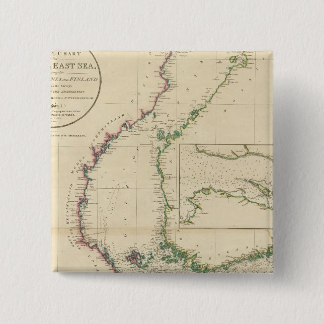 Bóton Quadrado 5.08cm Mar Báltico (Frente)