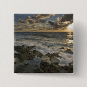 Bóton Quadrado 5.08cm Mar do Caribe, Ilhas Cayman. Ondas batendo 2