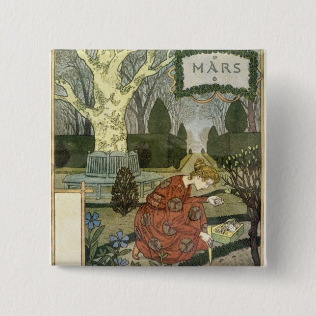 Bóton Quadrado 5.08cm Março (Frente)