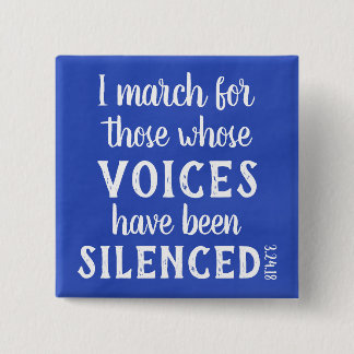 Bóton Quadrado 5.08cm Março: Eu marcho… pino