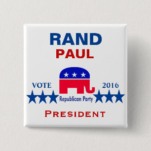 Bóton Quadrado 5.08cm Margem Paul para o presidente 2016