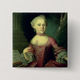 Bóton Quadrado 5.08cm Maria Anna Mozart, chamada 'Nannerl