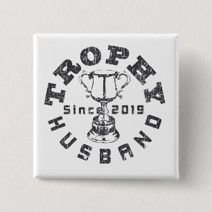 Bóton Quadrado 5.08cm Marido Troféu 2019 Botão