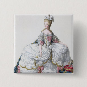 Bóton Quadrado 5.08cm Marie Antoinette (1752-93) 'de DES Estam de