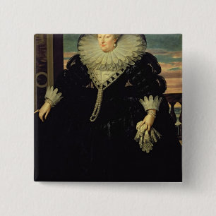Bóton Quadrado 5.08cm Marie de Medici Rainha de France, 1617