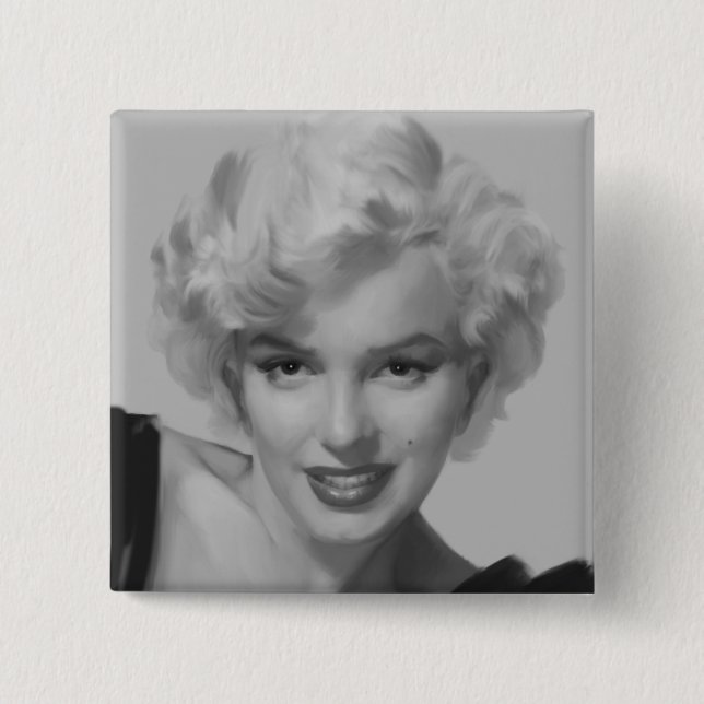 Bóton Quadrado 5.08cm Marilyn, o Olhar 2 (Frente)