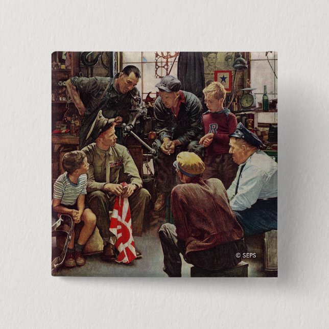 Bóton Quadrado 5.08cm Marinha de Emergência (Frente)