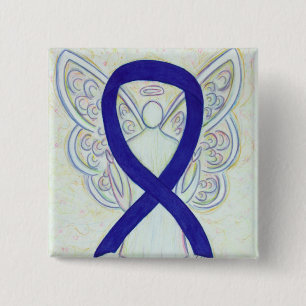 Bóton Quadrado 5.08cm Marinho, Indigo, Azul Escuro Sensibilização Fita