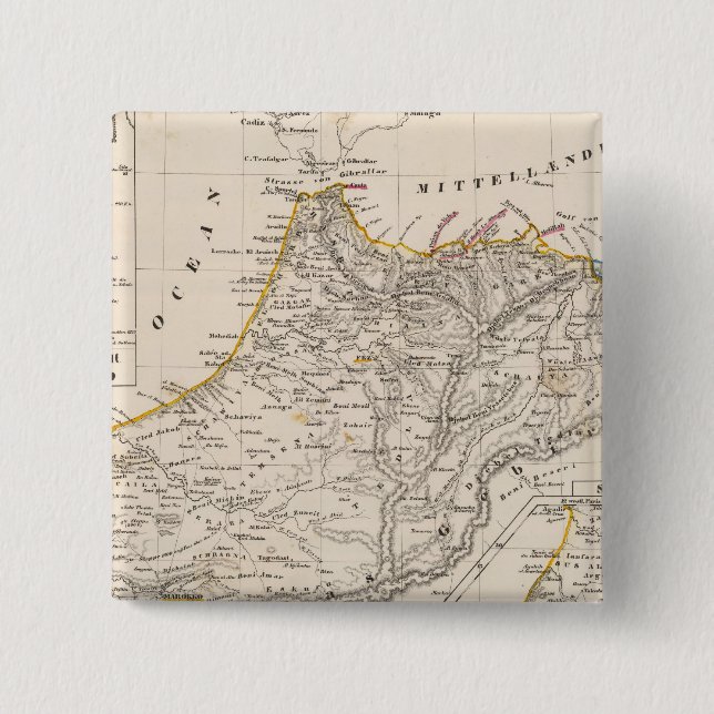 Bóton Quadrado 5.08cm Marrocos (Frente)