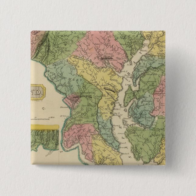 Bóton Quadrado 5.08cm Maryland (Frente)