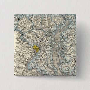 Bóton Quadrado 5.08cm Maryland, DC e Delaware