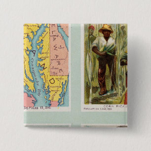 Bóton Quadrado 5.08cm Maryland, Georgia, Illinois, Pensilvânia