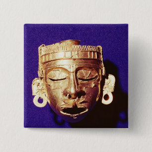 Bóton Quadrado 5.08cm Máscara do deus Xipe Totec