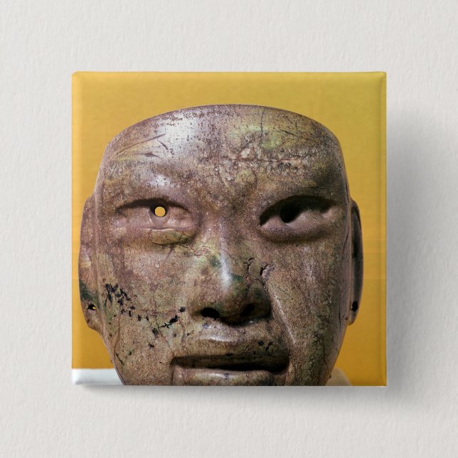 Bóton Quadrado 5.08cm Máscara funerária, Olmec, de México (Frente)