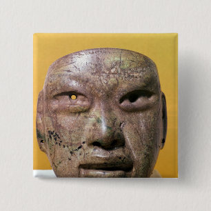 Bóton Quadrado 5.08cm Máscara funerária, Olmec, de México