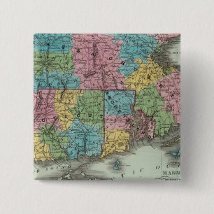 Bóton Quadrado 5.08cm Massachusetts Rhode Island E Connecticut