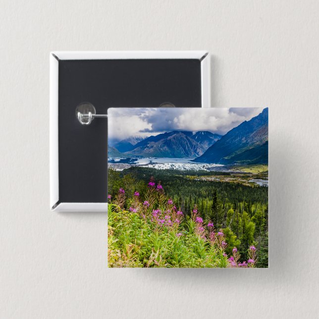 Bóton Quadrado 5.08cm Matanuska Valley, Southcentral Alaska (Frente & Verso)