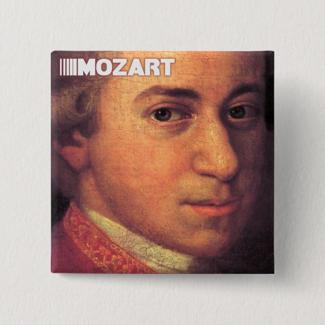 Bóton Quadrado 5.08cm Material de Wolfgang Amadeus Mozart (Frente)