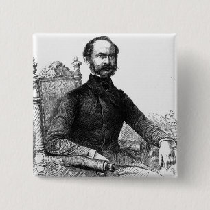 Bóton Quadrado 5.08cm Maximilian II, rei de Baviera