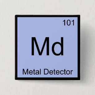 Bóton Quadrado 5.08cm Md - Símbolo de Elemento de Química do Detector 