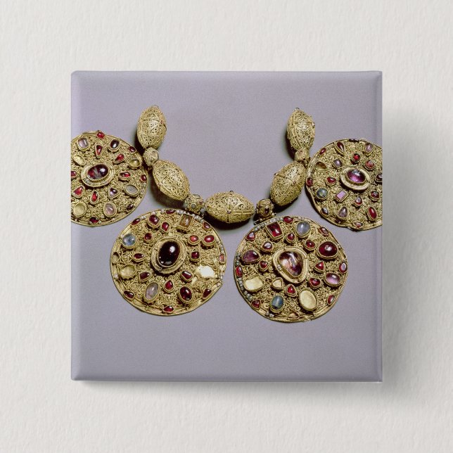 Bóton Quadrado 5.08cm Medalhões 'de Collar Barmy (Frente)