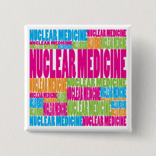 Bóton Quadrado 5.08cm Medicina nuclear colorida