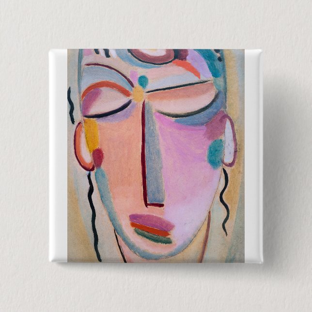 Bóton Quadrado 5.08cm Meditação Alexej von Jawlensky - Arte Figurativa (Frente)