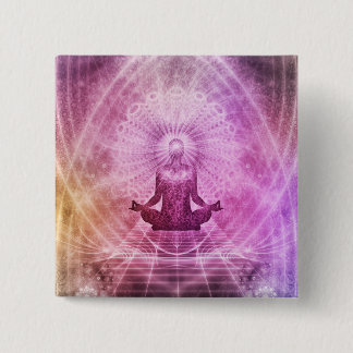 Bóton Quadrado 5.08cm Meditação Zen Yoga Espiritual Colorida
