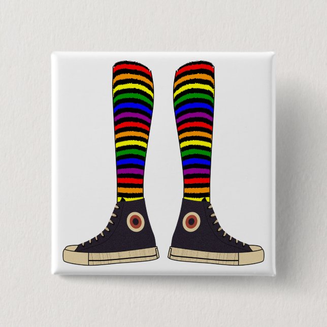 Bóton Quadrado 5.08cm Meias de LGBT (Frente)