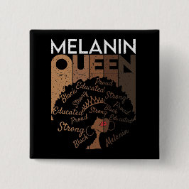 Bóton Quadrado 5.08cm Melanin Afro Queen Art