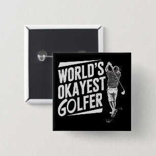 Bóton Quadrado 5.08cm Melhor Golfista do Mundo Engraçado Amante de Golfe