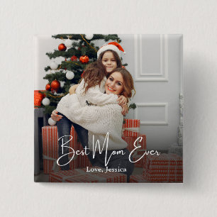 Bóton Quadrado 5.08cm Melhor Mãe Já Personalizada Foto