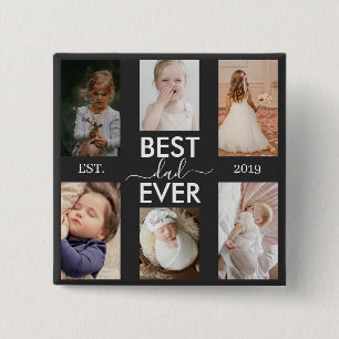 Bóton Quadrado 5.08cm Melhor Pai de Todos Personalizável ano e imagens