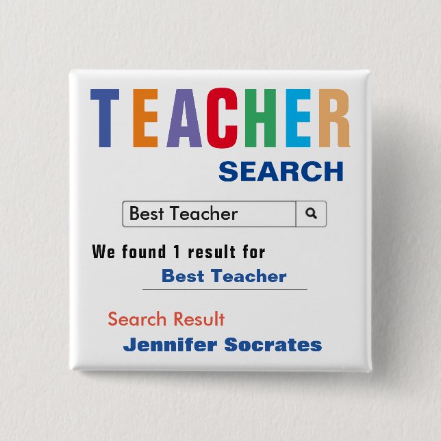 Bóton Quadrado 5.08cm Melhor Pesquisa de Professores (Frente)