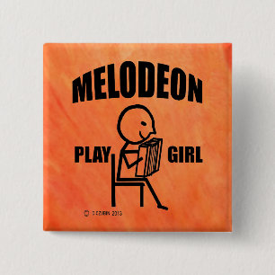 Bóton Quadrado 5.08cm Melodeon Play Girl