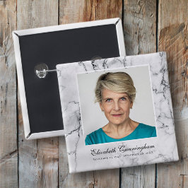 Bóton Quadrado 5.08cm Memorial Clássico e Simples de Foto Marble