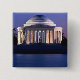 Bóton Quadrado 5.08cm Memorial de Thomas Jefferson no crepúsculo