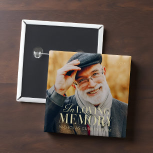 Bóton Quadrado 5.08cm Memorial Elegante Moderno de Memória Amante