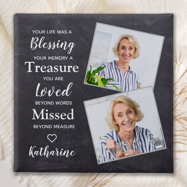 Bóton Quadrado 5.08cm Memorial Lembrança Keepsasasaem Foto Personalizada (Criador carregado)